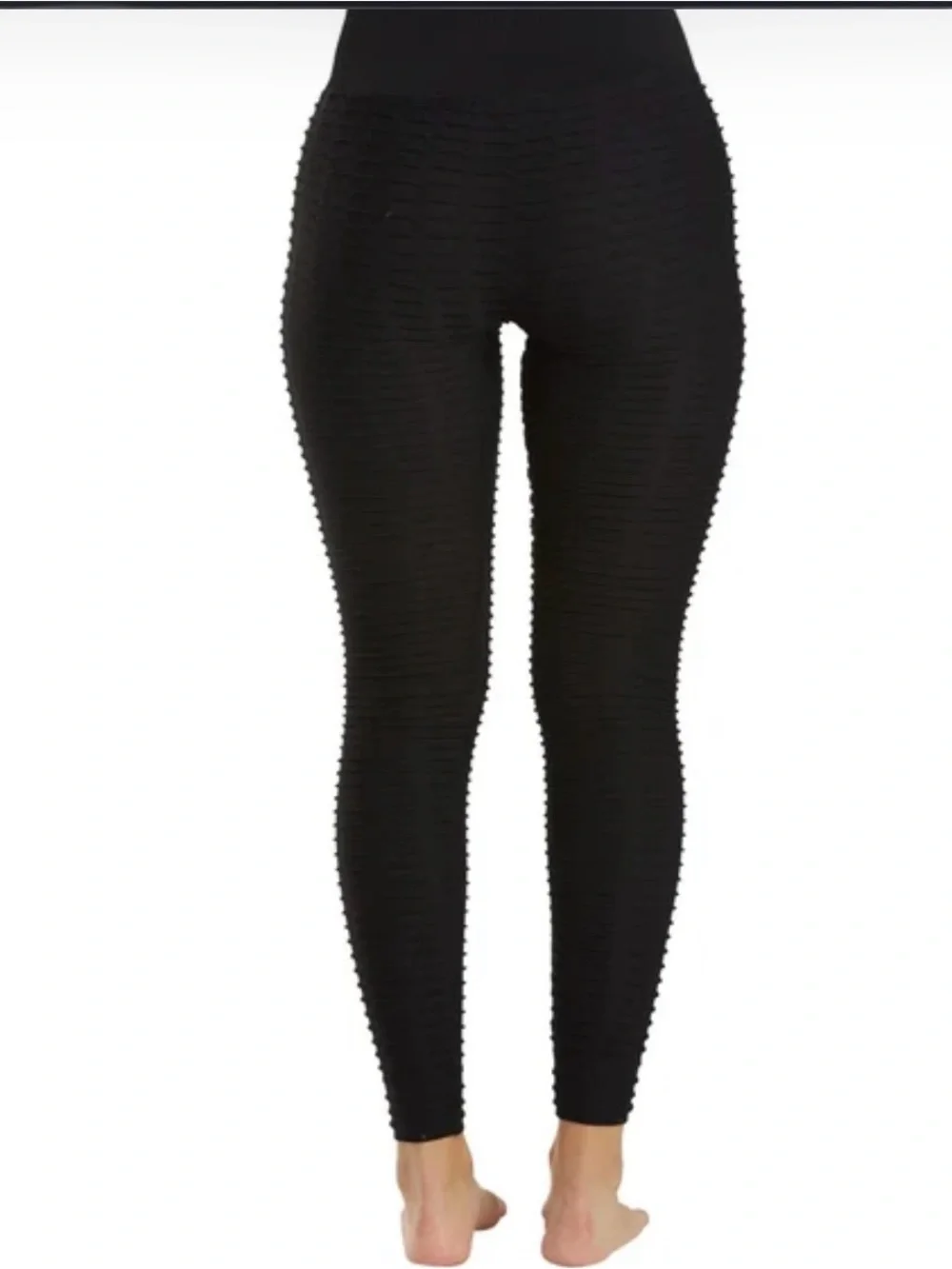 NUX Black pucker up Ribbed High-Waist Leggings